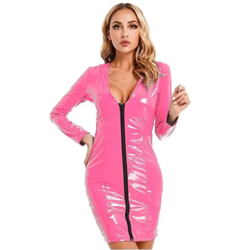pink dress latex