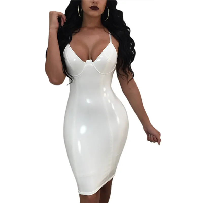 white latex dress