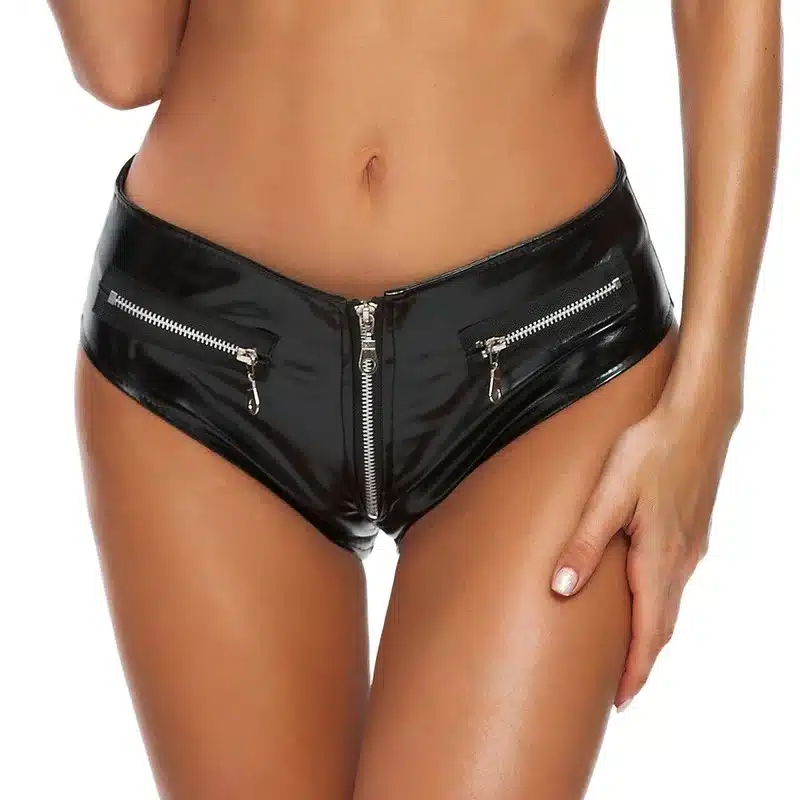 latex-mini-shorts-woman