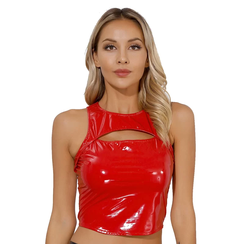 red-shiny-latex-tops